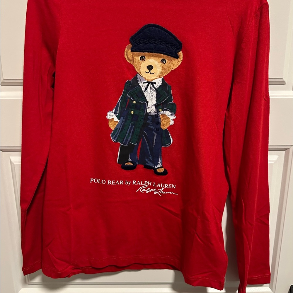 Ralph Lauren Red Polo Bear Long Sleeve Shirt